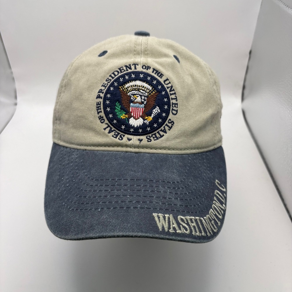 Cityhunter USA Seal of the President‎ Washington DC Baseball Cap Hat Tan Navy